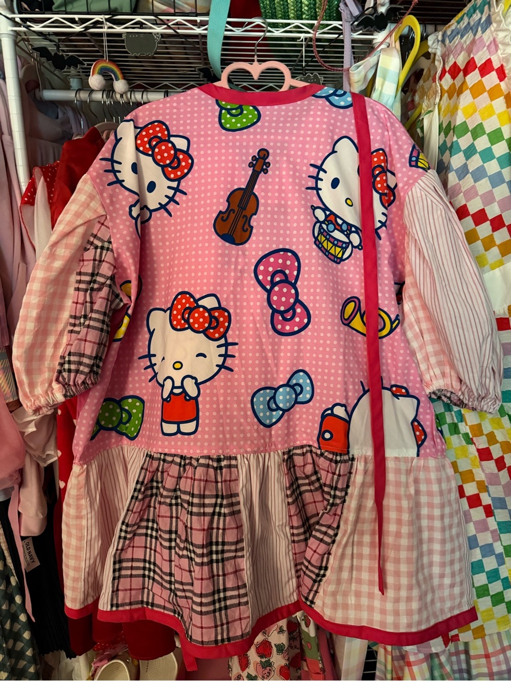 Hello Kitty Pink Patchwork Smock Dress - Picture 2 of 2